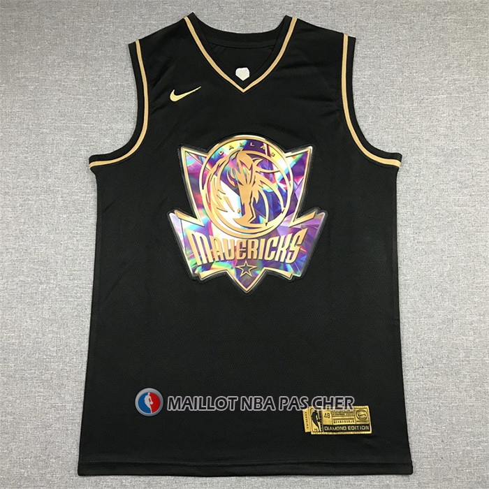 Maillot Golden Edition Dallas Mavericks Luka Doncic NO 77 2021-22 Noir